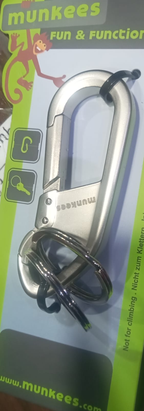 CARABINER DOUBLE WITH TWO KEYRING