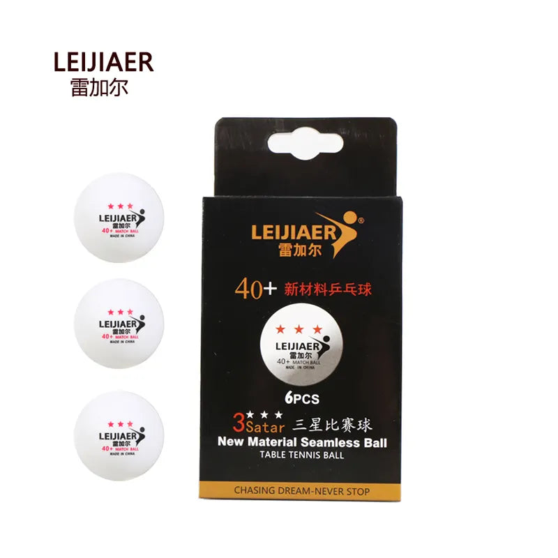 TT BALLS 6 PCS/BOX,SEAMLESS FOR MATCH,ABS,YELLOW,LEIJIAE